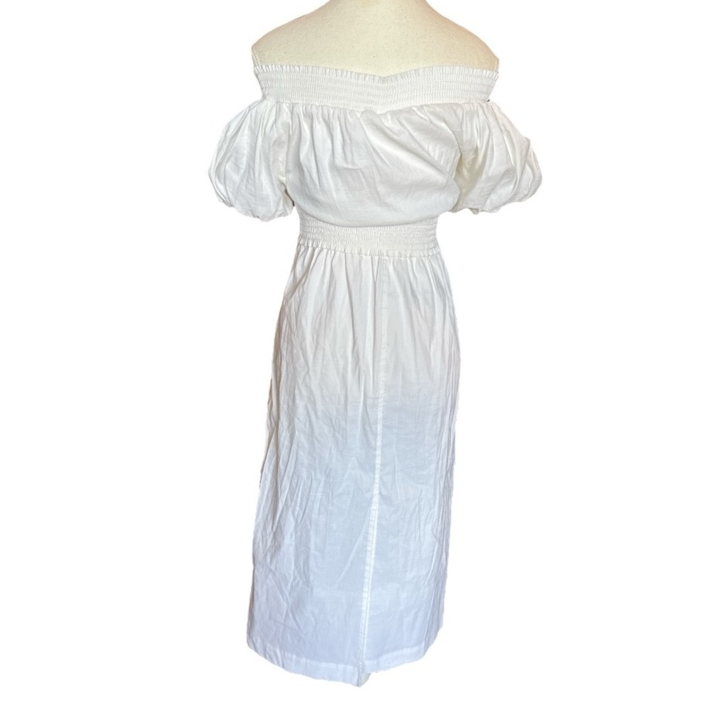 A.L.C. Adena White Off Shoulder Midi Dress Puff Sleeve Size 2 NWT - Picture 6 of 10